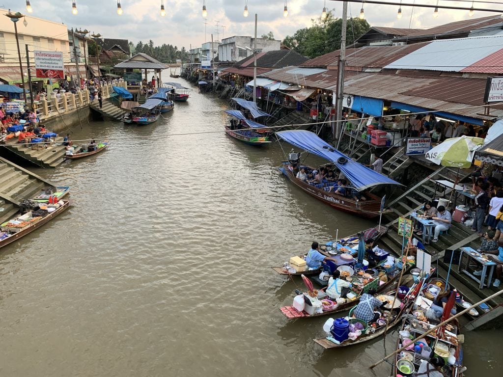 bangkok train and floating market
