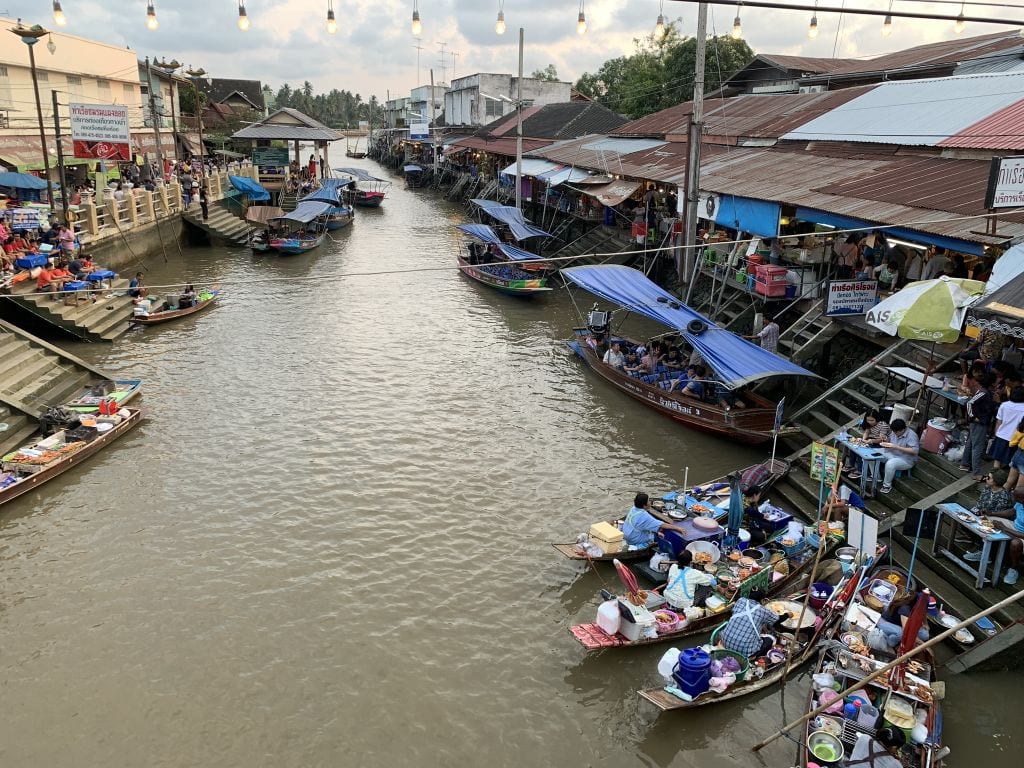 bangkok train and floating market