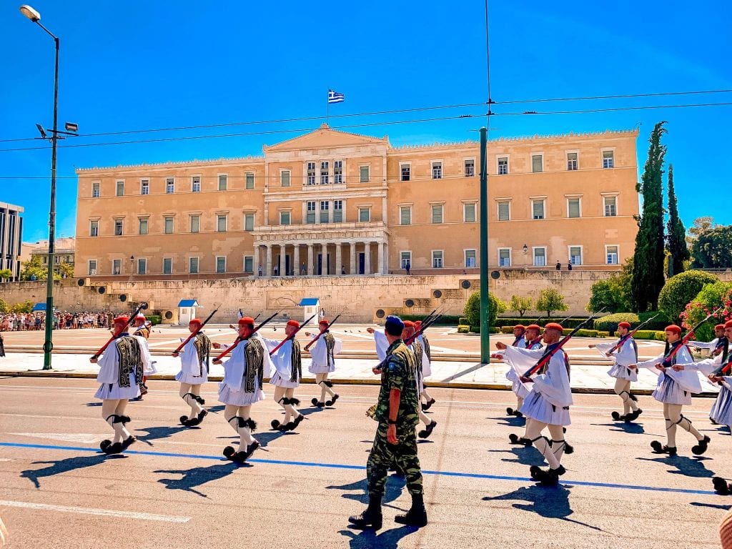 Changing of the guard in Athens, Greece